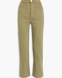 RE/DONE Cropped high-rise straight-leg jeans - Green Green