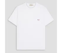 Appliquéd cotton-jersey T-shirt - White