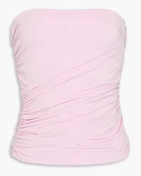 Magda Butrym Strapless ruched stretch-jersey top - Pink Pink