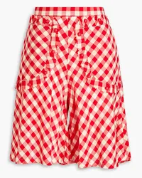 RED Valentino Checked crepe de chine shorts - Red Red