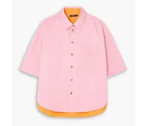 Cotton-blend twill shirt - Pink