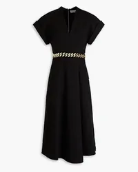 Rebecca Vallance Carine chain-embellished tweed midi dress - Black Black