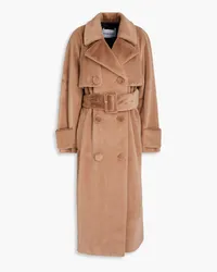 STAND Faux fur trench coat - Brown Brown