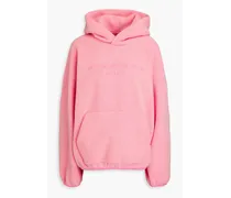 Embroidered fleece hoodie - Pink