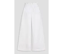 Cotton-poplin wide-leg pants - White