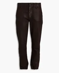 Paige Mayslie cropped coated high-rise slim-leg jeans - Brown Brown