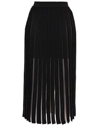 Balmain Pleated burnout-effect knitted midi skirt - Black Black