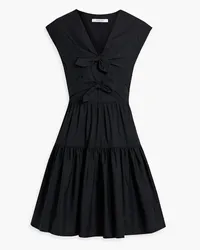 Derek Lam Tora bow-detailed cotton-poplin mini dress - Black Black