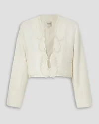 Sea Aerin cropped guipure lace-trimmed twill blazer - White White