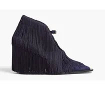 Fringed suede ankle boots - Blue