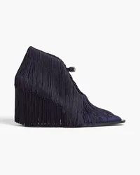 Zimmermann Fringed suede ankle boots - Blue Blue