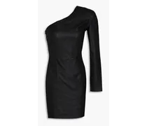 Danji one-sleeve leather mini dress - Black
