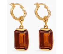 Gold-plated, quartz and Siamite earrings - Metallic