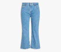 Cropped low-rise kick-flare jeans - Blue