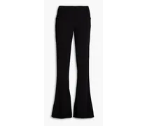 Crystal-embellished crepe flared pants - Black