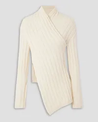 GAUCHERE Asymmetric ribbed wool sweater - White White