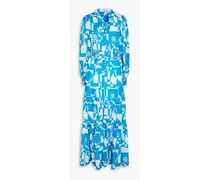 Ibiza printed cotton-poplin maxi dress - Blue
