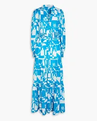 Rebecca Vallance Ibiza printed cotton-poplin maxi dress - Blue Blue