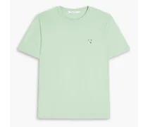 Appliquéd cotton-jersey T-shirt - Green