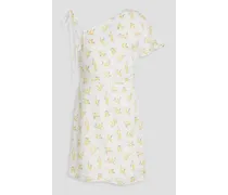 Claudie Pierlot Floral-print slub woven mini dress - White White