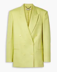 Stella McCartney Double-breasted grain de poudre blazer - Yellow Yellow