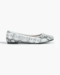 French Soule Amelie snake-print leather ballet flats - Animal print Animal