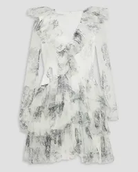 Philosophy Di Lorenzo Serafini Ruffled floral-print tulle mini dress - White White