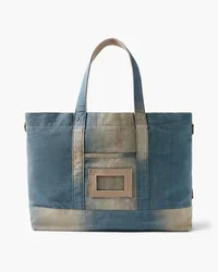 Acne Studios Suede-trimmed denim tote - Blue Blue