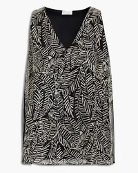 Brunello Cucinelli Embellished silk-organza top - Black Black