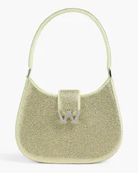 Alexander Wang W Legacy crystal-embellished satin shoulder bag - Green Green