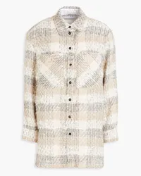 IRO Dakan wool, cotton and alpaca-blend bouclé-tweed shirt jacket - Neutral Neutral