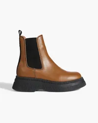 Ganni Leather platform Chelsea boots - Brown Brown