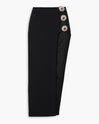 David Koma Cutout crystal-embellished cady maxi skirt - Black Black