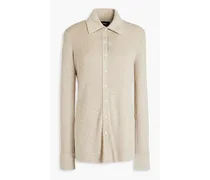 Ribbed slub cotton-blend shirt - Neutral