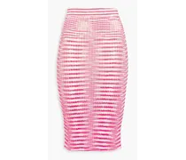 Space-dyed crochet-knit skirt - Pink