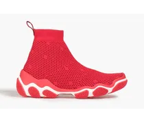 Glam Run mesh high-top sneakers - Red