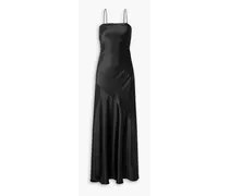 Oaklynn hammered-silk maxi dress - Black