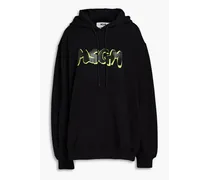 Oversized logo-print French cotton-terry hoodie - Black