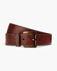 Brunello Cucinelli Textured-leather belt - Brown Brown