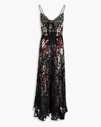 Camilla Crystal-embellished printed silk crepe de chine maxi dress - Black Black