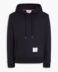 Thom Browne Embroidered French cotton-terry hoodie - Blue Blue