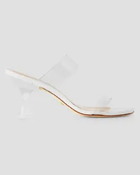 Stuart Weitzman Kristal PVC and leather mules - White White