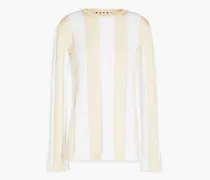 Striped cotton-blend sweater - Yellow