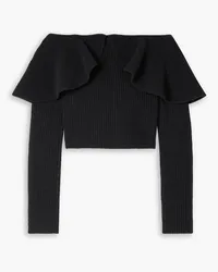 Altuzarra Hasla off-the-shoulder ribbed merino wool and cashmere-blend sweater - Black Black