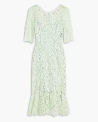 Dolce & Gabbana Fluted corded lace midi dress - Green Green