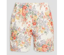 Practice floral-print mesh drawstring shorts - White