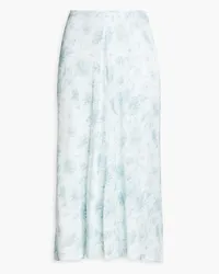 Vince Floral-print satin midi skirt - Green Green