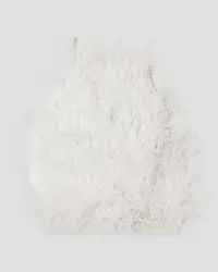 Cult Gaia Joey open-back feather-embellished crepe de chine top - White White