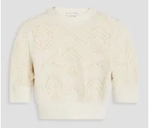 Jaro cropped crochet top - White