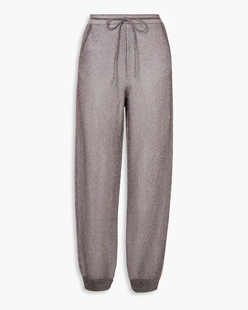 Missoni Metallic crochet-knit wool-blend track pants - Gray Gray